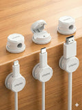 6 Pack Magnetic Cable Clips, Cord Holder, Under Desk Cable Management, UNUMO Adhesive Wire Holder Keeper Organizer for Home Office Desk Phone Car Wall Desktop Nightstand (White)