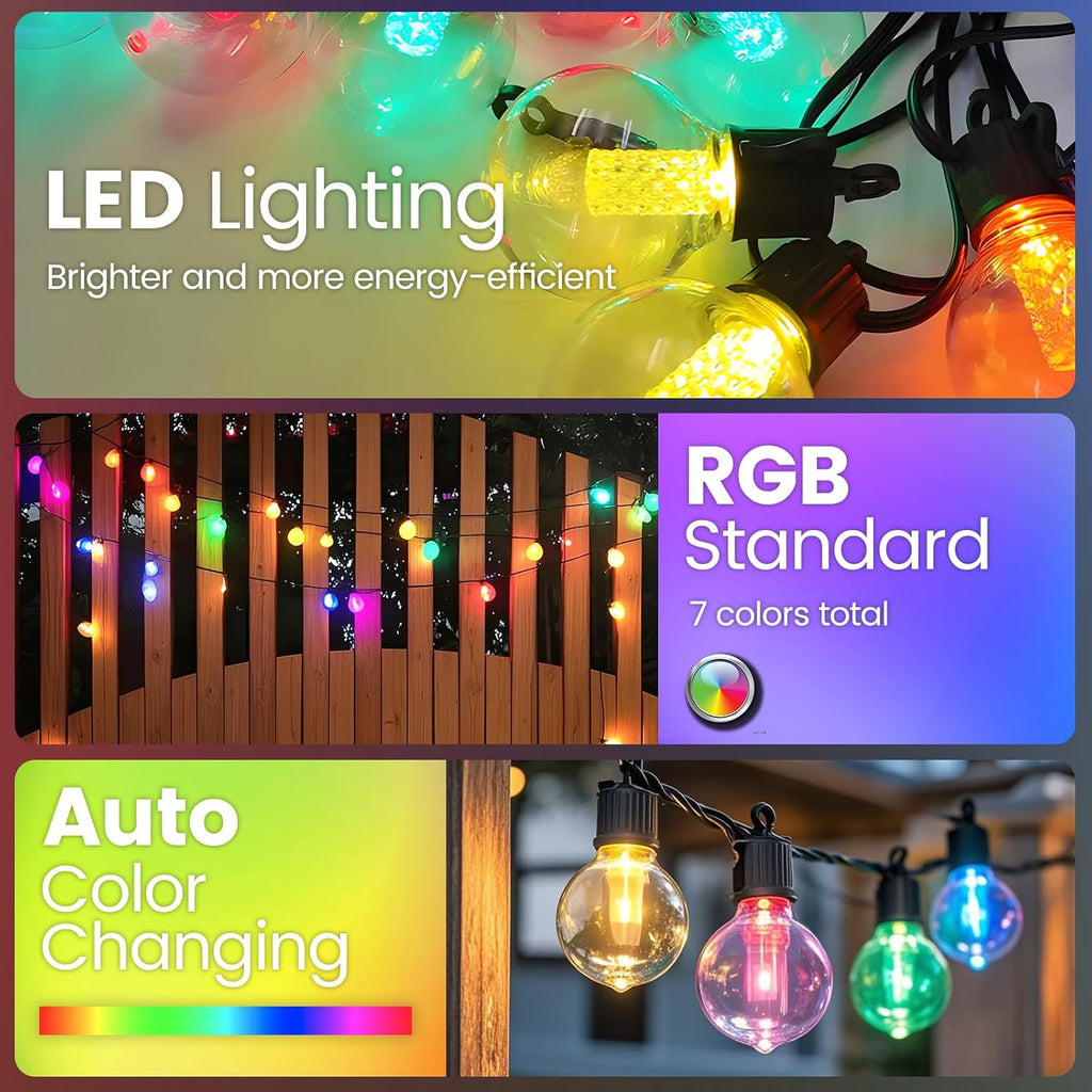10FT Color Changing String Lights Outdoor LED Patio Lights