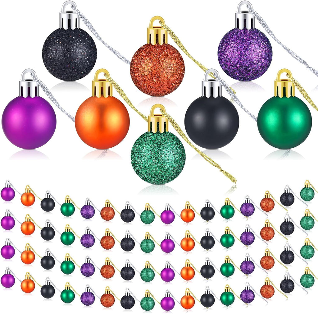 Sumind 80 PcsMini Halloween Ball Ornaments 1 Inch Halloween Glitter Balls