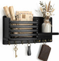 Rebee Vision Key Holder Wall Mount with 8 Key Hooks for Rome Decor, Black