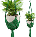 Macrame Plant Hanger - Fits 3-6 Inch Pots, Set of 2, Green