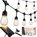 Brightech Ambience Pro - 48 Ft Waterproof, Solar Power Outdoor String Lights - 1W LED Hanging Edison Bulbs Create Bistro Ambience in Your Yard - Commercial Grade, Shatterproof - 15 Lights, Soft White