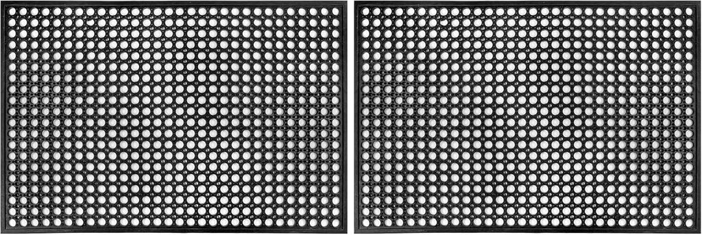 Yesland Rubber Door Mat 36 x 24 Inches, Durable Restaurant Kitchen Non-Slip Bar Drainage Utility Floor Mat, Ideal Entry Way Doormat for Home and Garden & Indoor Outdoor Wet Area (Pack of 2)