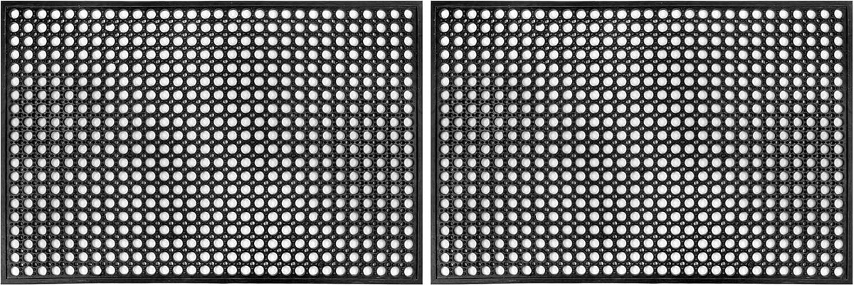 Yesland Rubber Door Mat 36 x 24 Inches, Durable Restaurant Kitchen Non-Slip Bar Drainage Utility Floor Mat, Ideal Entry Way Doormat for Home and Garden & Indoor Outdoor Wet Area (Pack of 2)