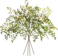Ttranewsoo 4Pcs Artificial Greenery Stems, 43.3" Nandina Branches Tall Faux Plant Stems for Vase, Greenery Decor Stems Leaves Bunches for Shop Garden Office Home Décor,Orange
