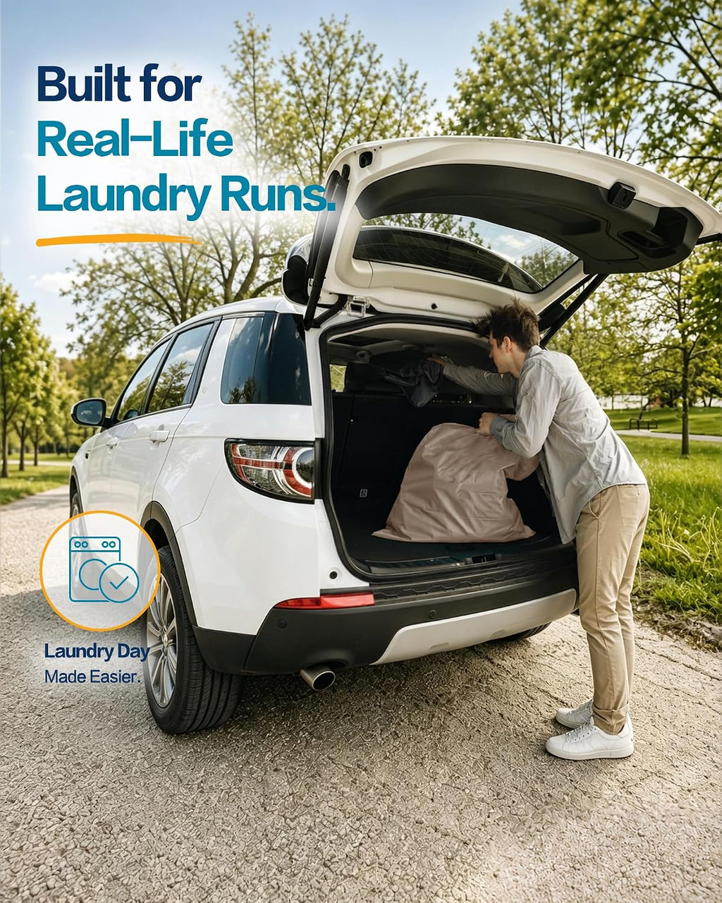 HOMEST 2 Pack XL Nylon Laundry Bag with Strap, Large Dirty Clothes Organizer, Easy Fit a Laundry Hamper or Basket, Can Carry Up to 4 Loads of Laundry, Beige