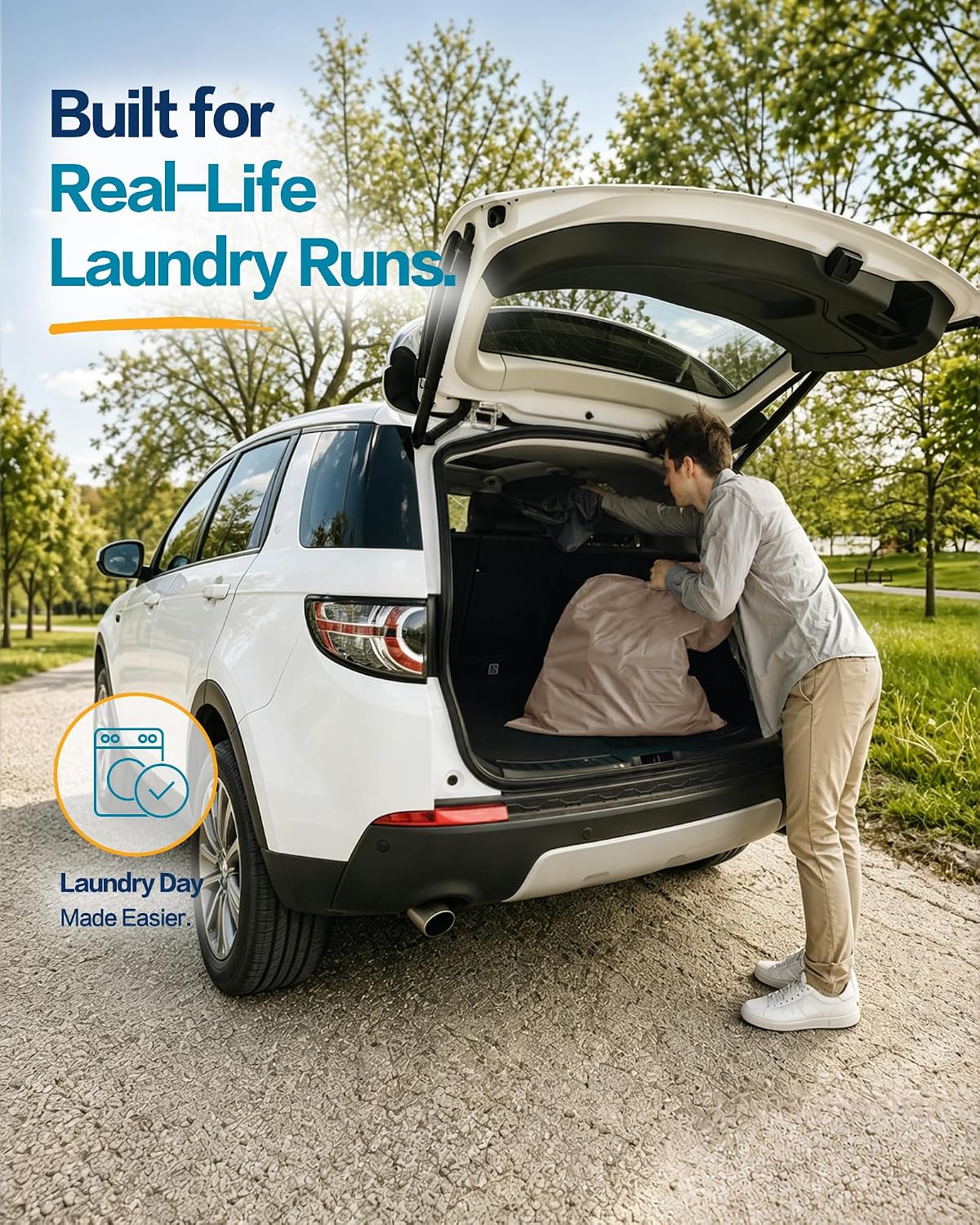 HOMEST 2 Pack XL Nylon Laundry Bag with Strap, Large Dirty Clothes Organizer, Easy Fit a Laundry Hamper or Basket, Can Carry Up to 4 Loads of Laundry, Beige