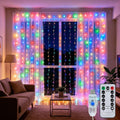 Curtain String Lights 300LED 9.8x9.8FT, Multicolor, IP44, 9.8FT Lead