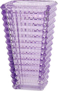 Crystal Vase, Large Crystal Vases for Flowers, Purple Large Flower Vase, Modern Glass Vases for Living Room, Bedroom, Kitchen, Dining Table, Mantle, Wedding, 9 Inches
