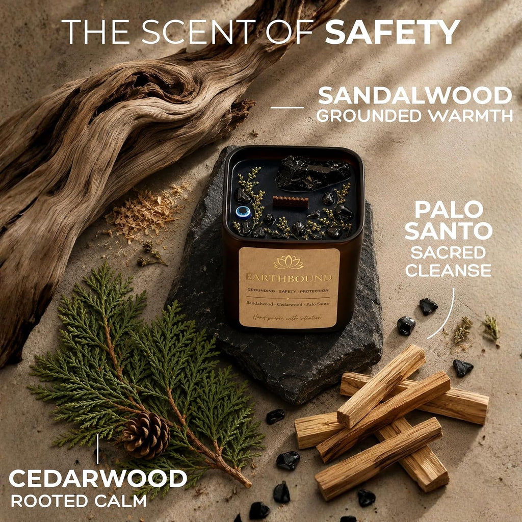 Anima® Earthbound Crystal Candle for Protection & Grounding Energy