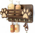 MTERSN Dog Leash Holder for Wall with Mail Holder for Pet Lovers,Dark Brown