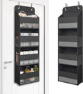 TYMENSH Over the Door Organizer for Bedroom Bathroom Pantry, 4 Shelf Black