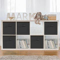 11" Fabric Storage Bins, Collapsible Storage Cubes Organizer with Handles, Heavy Duty Cube Organizer for Home, Office, Shelves, Closets, Bedroom, Living Room, 5 Pack, Black