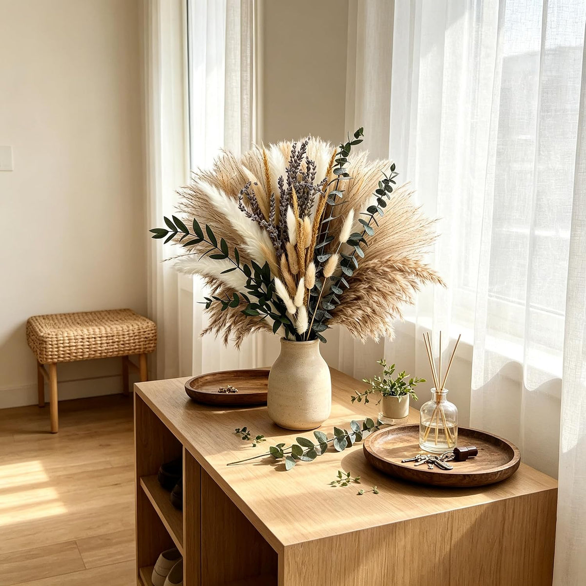 530/450Pcs Dried Pampas Grass Set for Dry Flower Home Decor (530Pcs Nature)