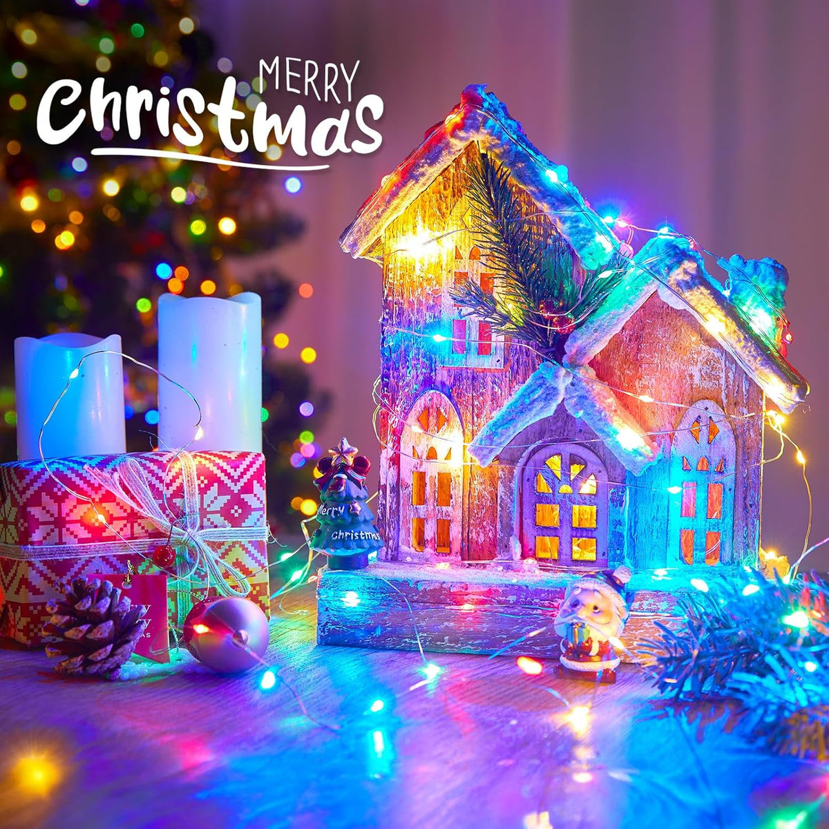 Minetom Fairy Lights Plug in, 33Ft 100LEDs String Lights for Bedroom