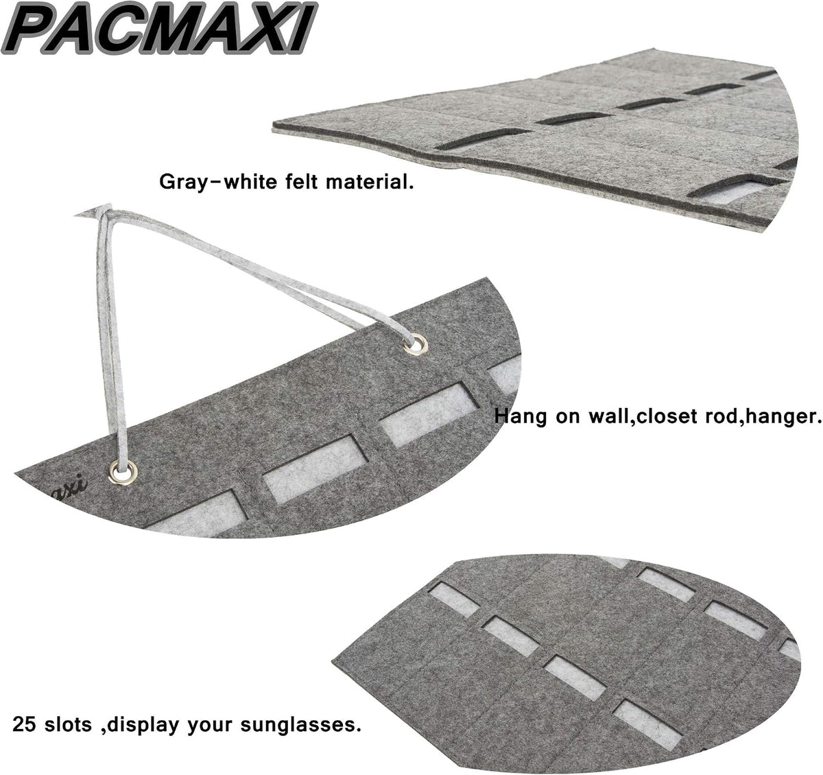 PACMAXI Wall Mounted Sunglasses Storage Organizer Sunglasses Display