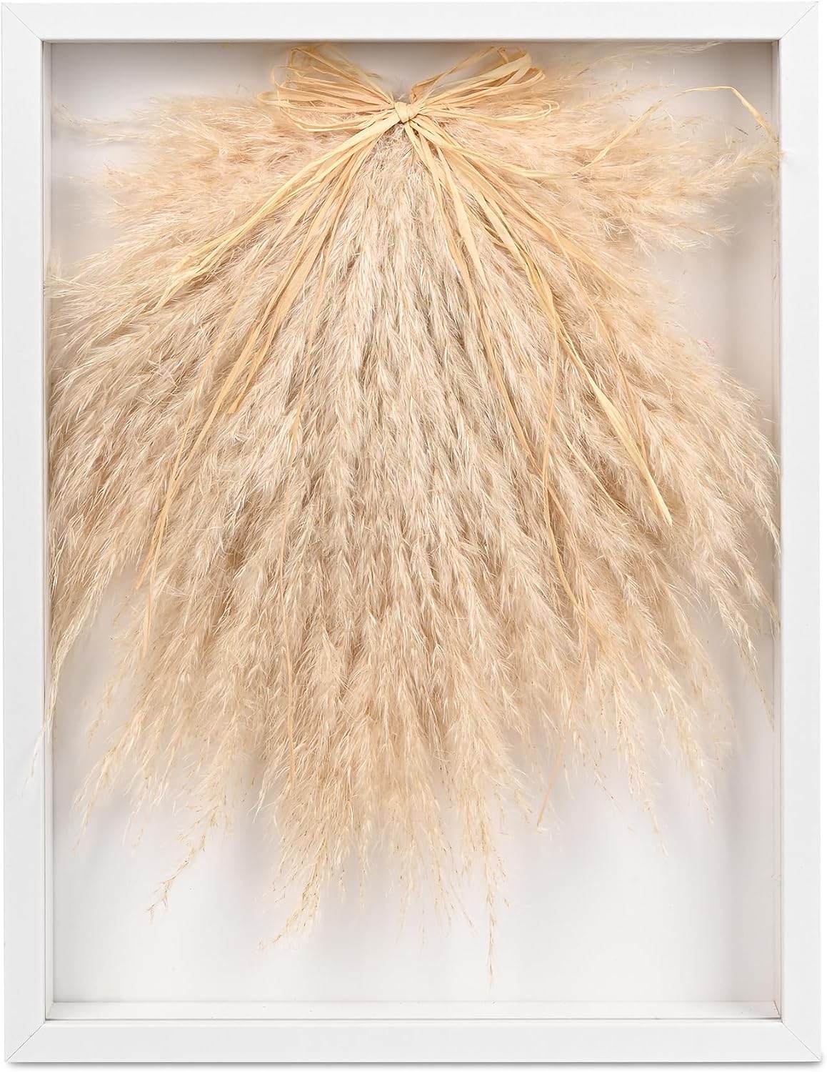 YZXZM Dried Pampas Grass Decorations for Boho Wall Art Decor in 16" Frame (Beige)