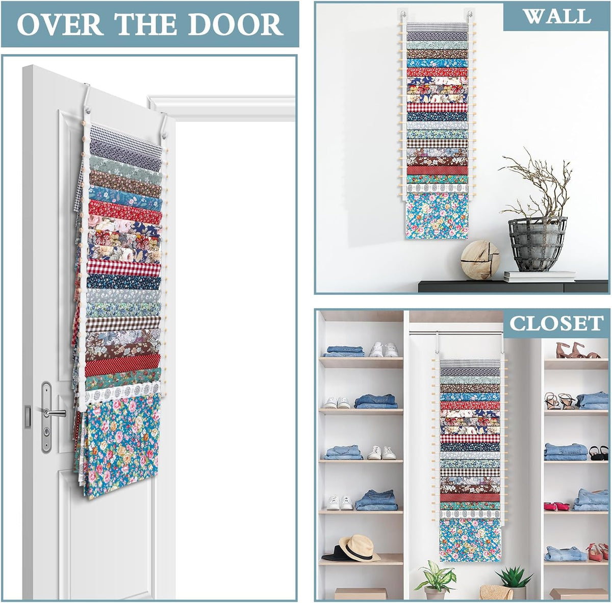 Sewing Room Hanging Wall Fabric Organizer, 13.8 Inch