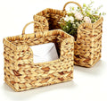 2 Pcs Hanging Magazine Basket, Woven Wall Mail Holder Organizer with Handle