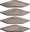 Fun Memories Corner Shelf Wall Mount, Corner Floating Shelves, Set of 4 Corner Wall Shelf Organizer, Rustic Wood Wall Storage Display Shelves for Living Room Bedroom Bathroom Kitchen, Rustic Grey