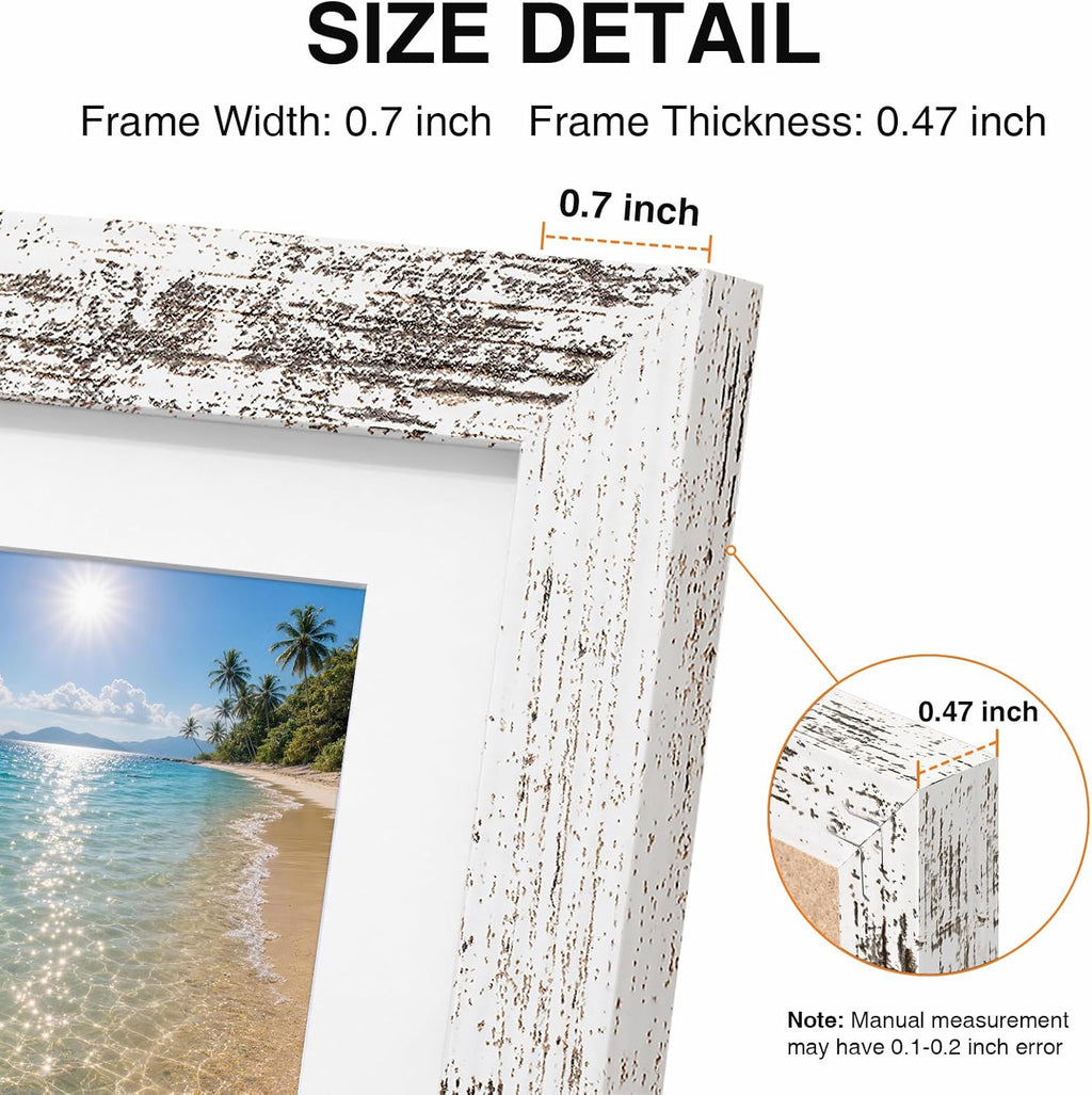 Pallene 15 Pack Gallery Wall Frame Set, Black, Brown, Distressed White