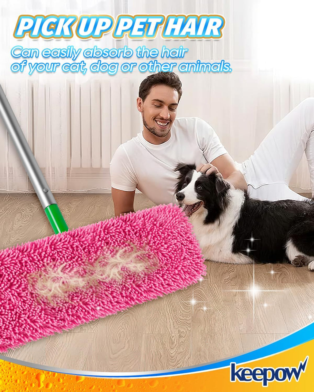 KEEPOW Reusable Microfiber Mop Pads for Swiffer XL Mop