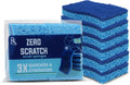 Blue Scrub Sponges Pack of 6 – Dual-Sided Kitchen Sponges for Cleaning – Non Scratch for Dishes, Bathroom, Surfaces – Durable Dishwashing Sponge