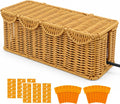 Rattan-Style Cable Management Box, Router Box Hider with 80 Accessories