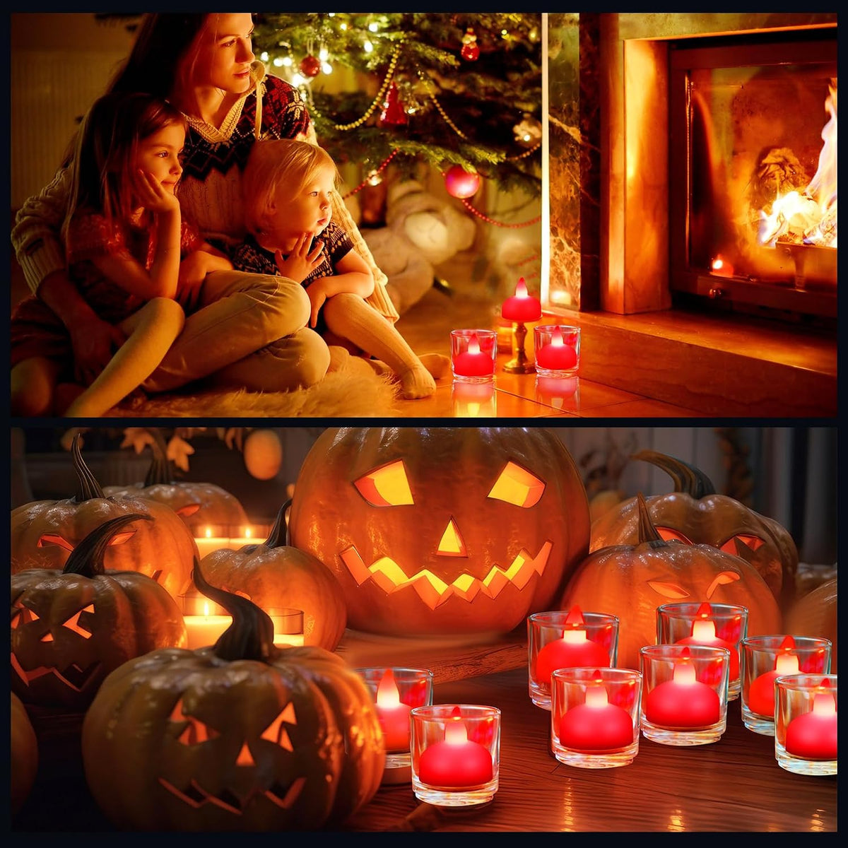 Honoson 24 Pack Red Flameless LED Floating Candles Battery Operated