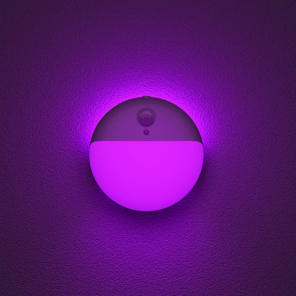YUNLEX Purple Motion Sensor Night Light Battery Operated, Dim Sticky Light