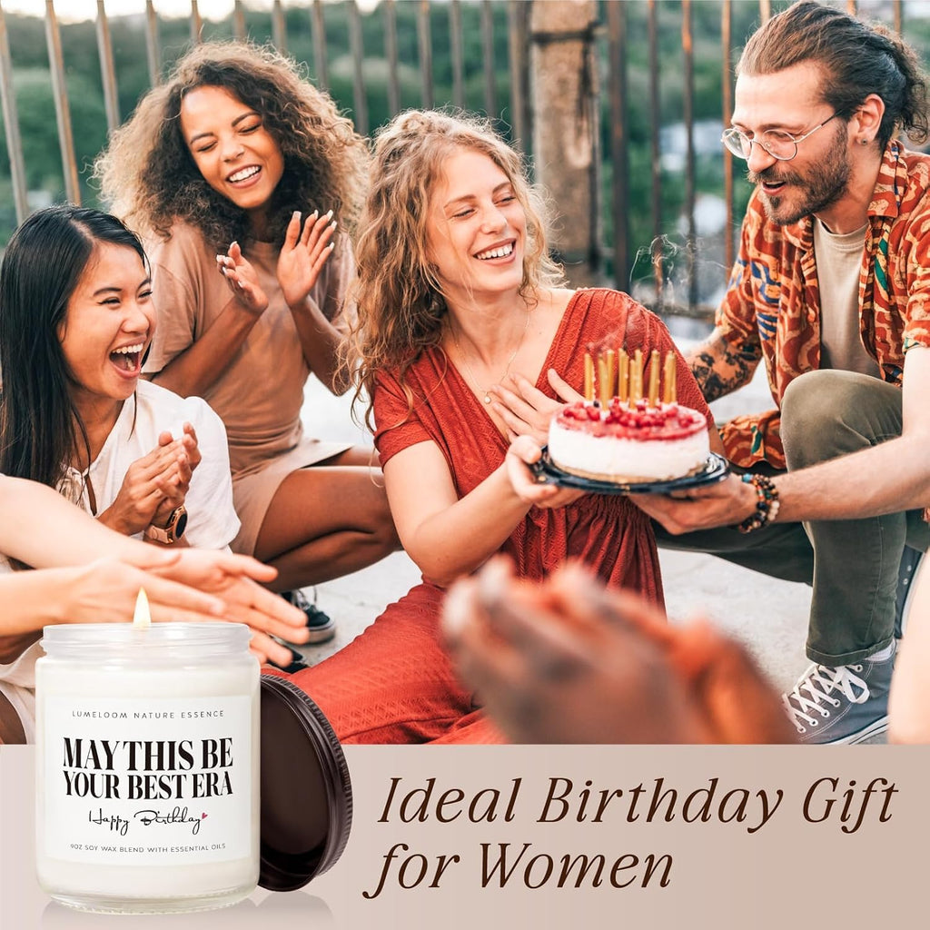 LUMELOOM Birthday Gifts for Women, 9oz Lavender Scented Soy Wax Candle