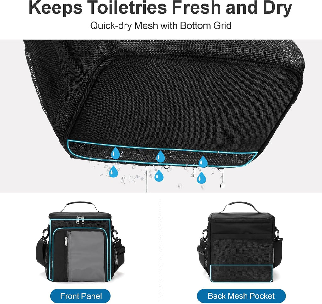F-color Crossbody Shower Caddy Portable - Shower Bag with Hands-Free Strap