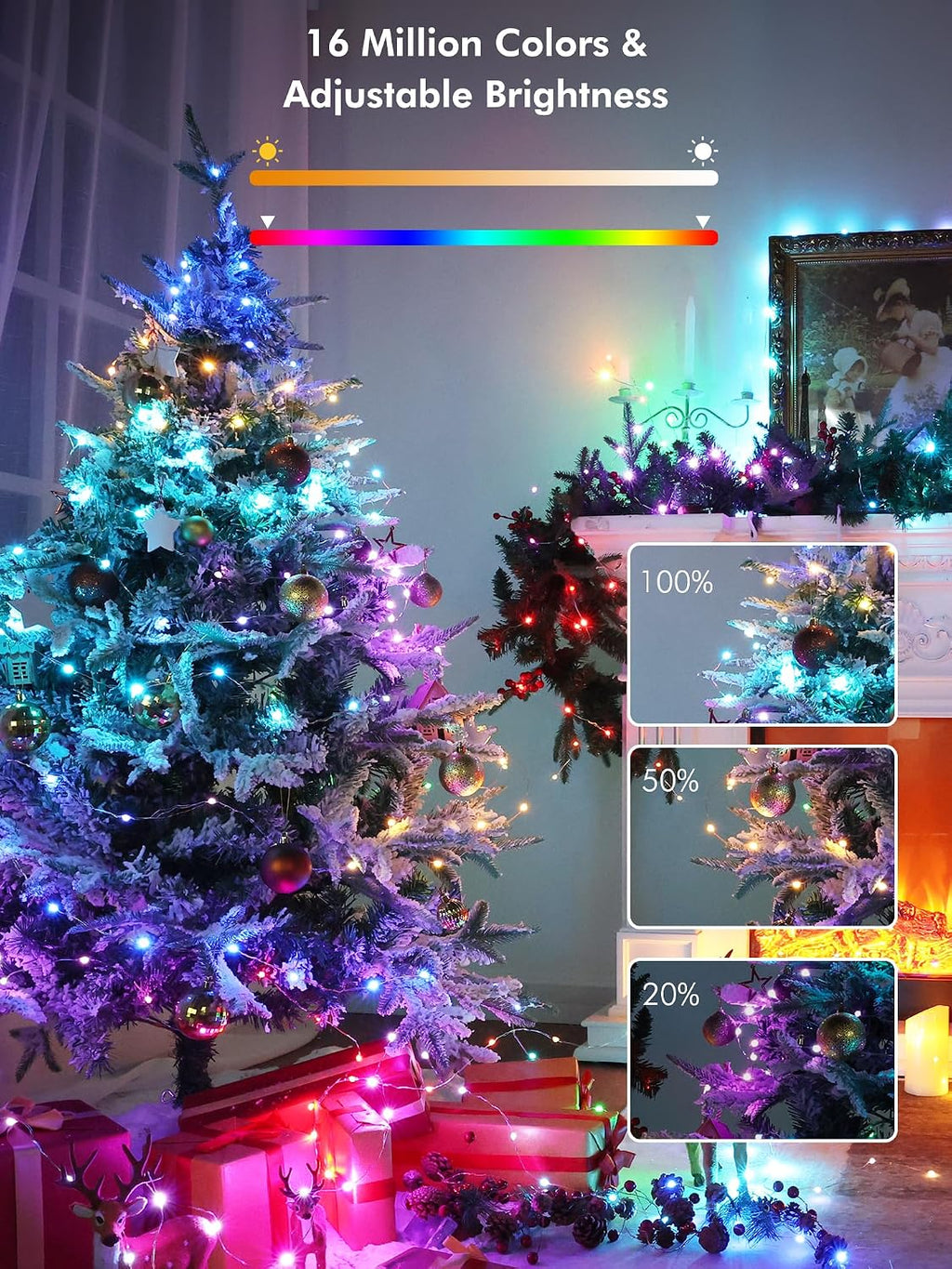 BrizLabs Smart Fairy String Lights, 100 LED Color Changing Christmas Lights