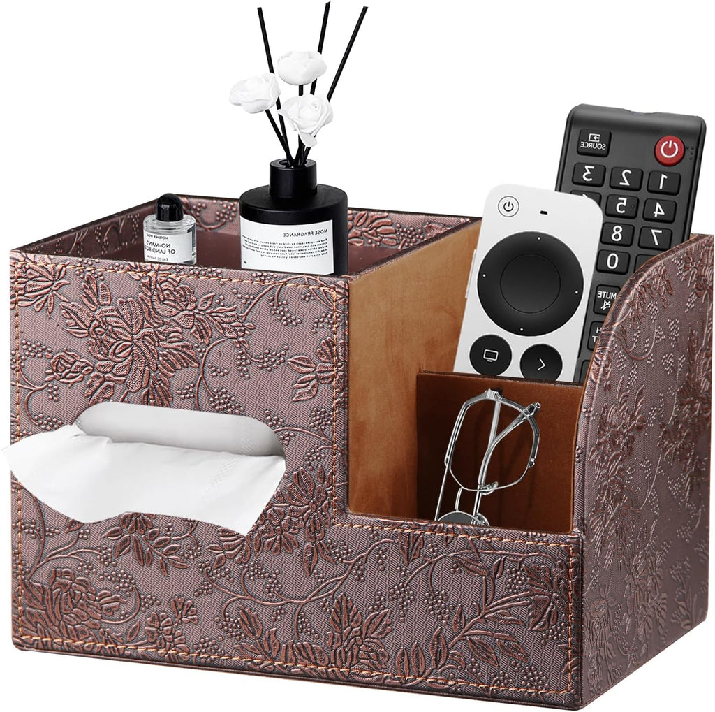 YAPISHI Tissue Box Cover Square,Cube Tissue Box Holder with Storage Tray