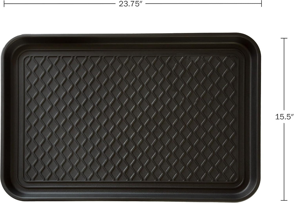 Stalwart All-Weather Outdoor or Indoor Boot Tray, Black