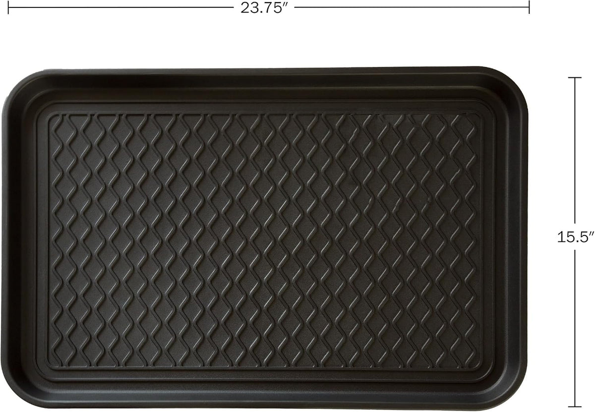 Stalwart All-Weather Outdoor or Indoor Boot Tray, Black