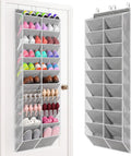 Yecaye 10 Tier Widen Over the Door Shoe Organizer for 20-30 Pairs, Grey