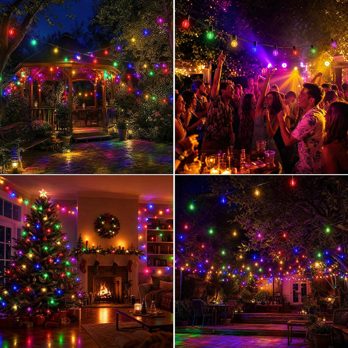 GvvooHome 36 Pack G40 Colored Light Bulbs, 1Watt LED Multicolor Globe Bulbs