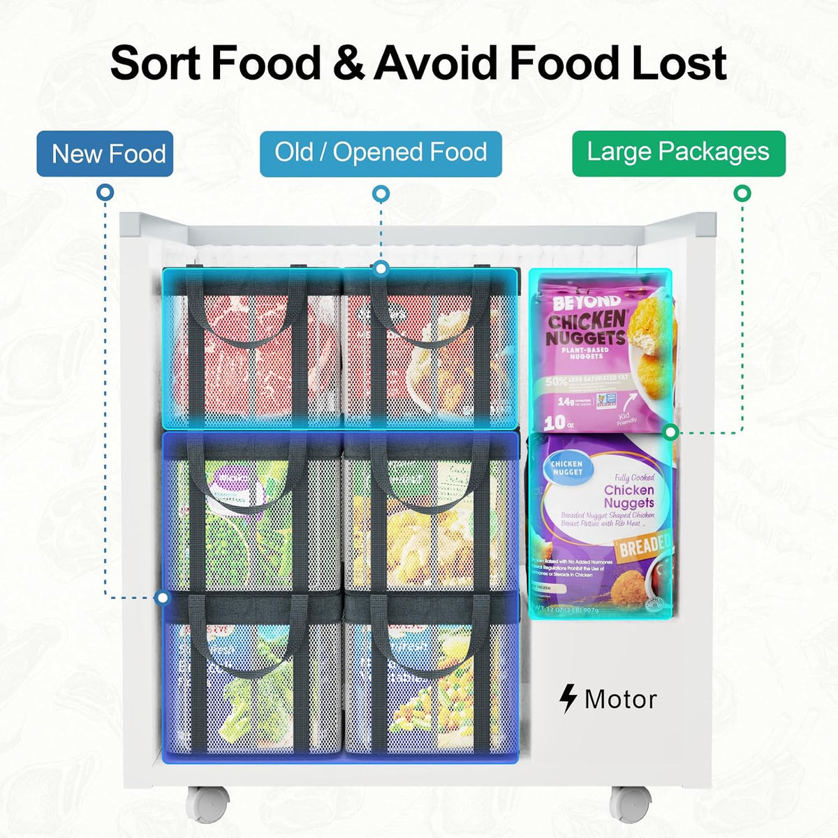 iSPECLE Chest Freezer Organizer - Large Baskets for 5-7 Cu.Ft, 3 Pack