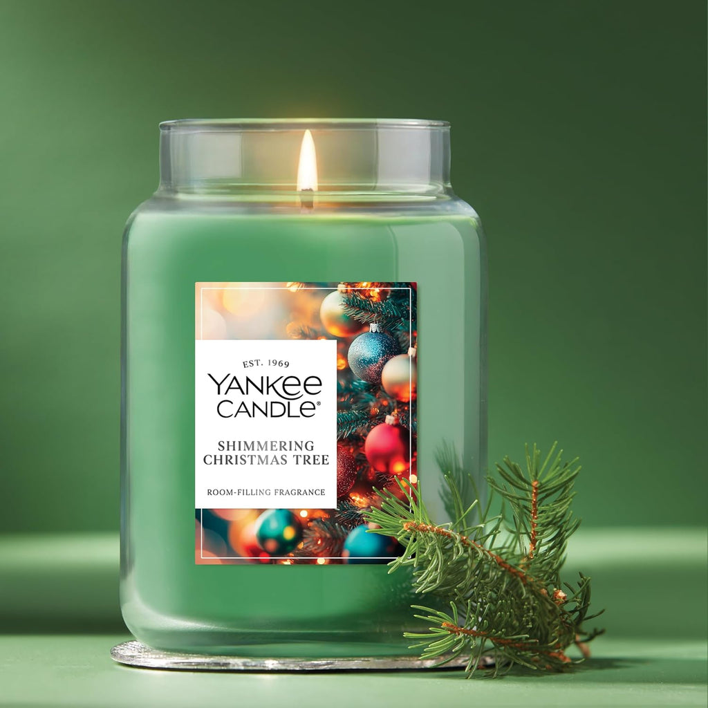 Yankee Candle Shimmering Christmas Tree Scented Candle, 22oz Large Jar