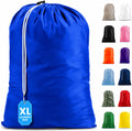 Handy Laundry Extra Large Heavy Duty Laundry Bag – 30" x 40" Durable Nylon, Locking Drawstring Closure, Machine Washable, Fits Laundry Basket, Travel & Dorm Dirty Clothes Organizer, Royal Blue