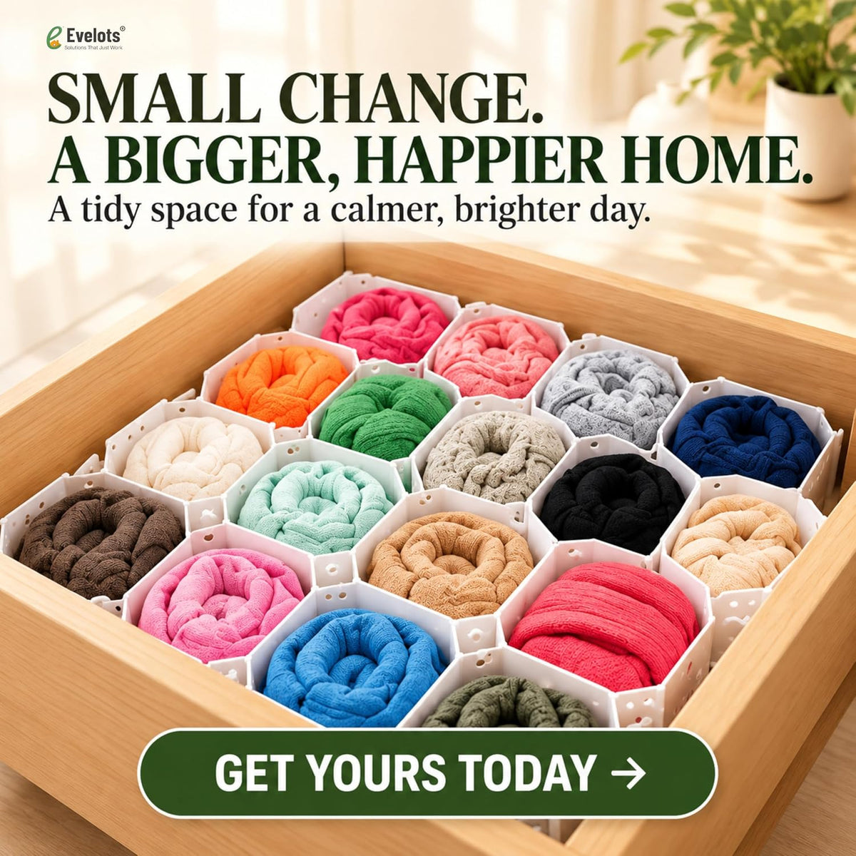 Honeycomb Drawer Organizer Storage Divider Socks Underwear Arts & Crafts Desk-2 Packs