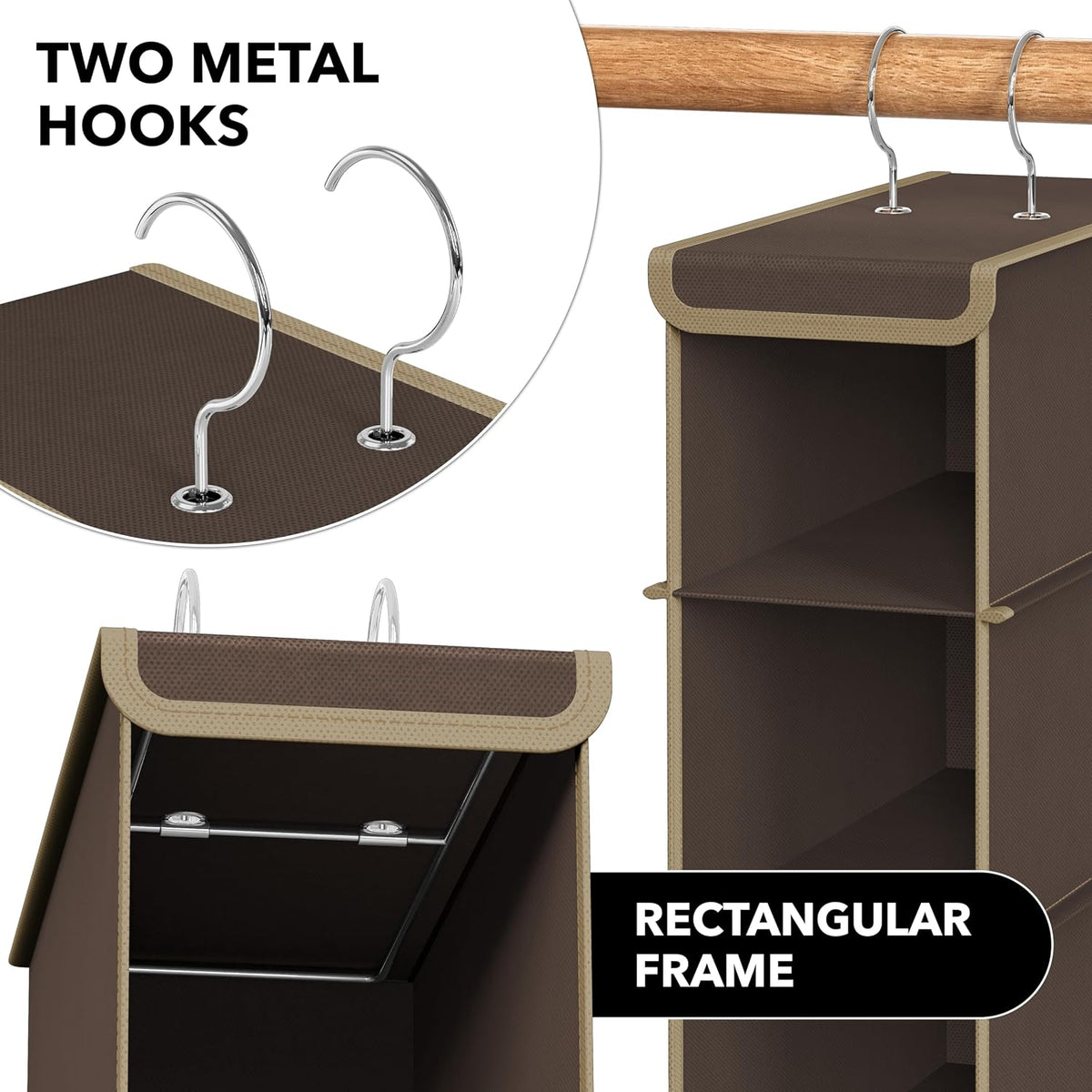 Simple Houseware 10 Shelves Closet Hanging Shoe Organizer, Brown