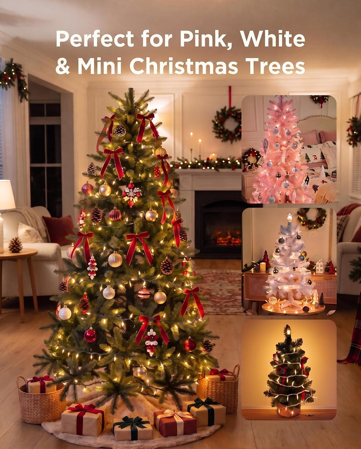 Brightown Christmas Lights Outdoor 100 Count 20Ft String Lights for Indoor