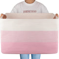OIAHOMY 108L Extra Large Blanket Basket Dog Toy Basket Pink&White