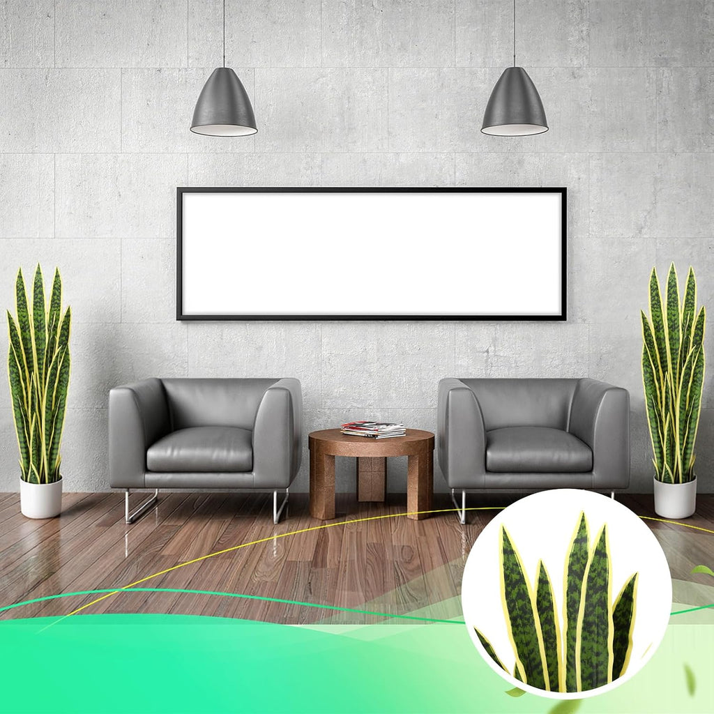 Crowye 2 Pack 3.17 ft Tall Artificial Snake Plant Fake Sansevieria Plant Large Faux Snake Bulk in Pot for Home Office Housewarming Gift