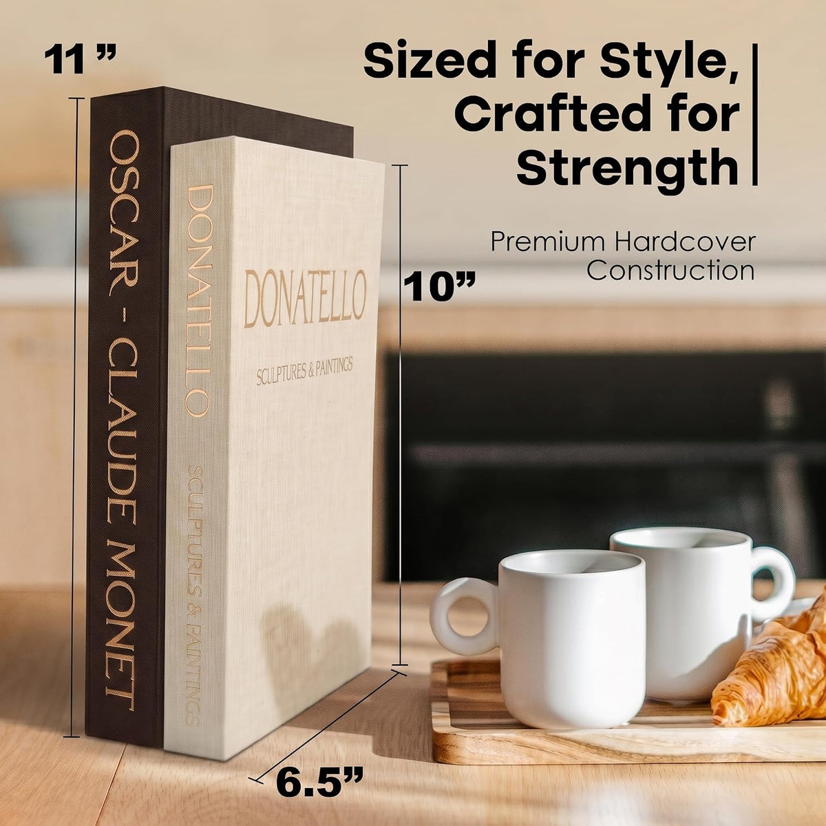 Decorative Faux Books for Home Decor, Set of 2, Black - Beige