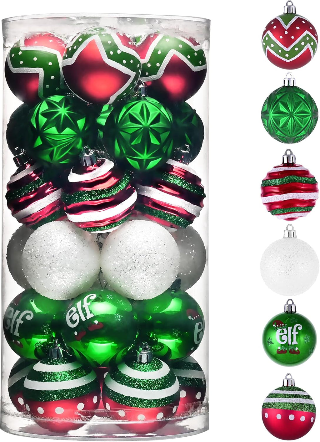 Valery Madelyn 30ct Christmas Ball Ornaments Tree Decorations Set 2.36 Inch