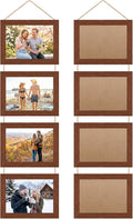 5x7 Wooden Hanging Collage Picture Frames, Farmhouse Wall Decor, 8 Openings