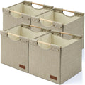 KAKAMAY Cube Storage Bin 13x15x13 Storage Cubes for Kallax 4-Pack Khaki